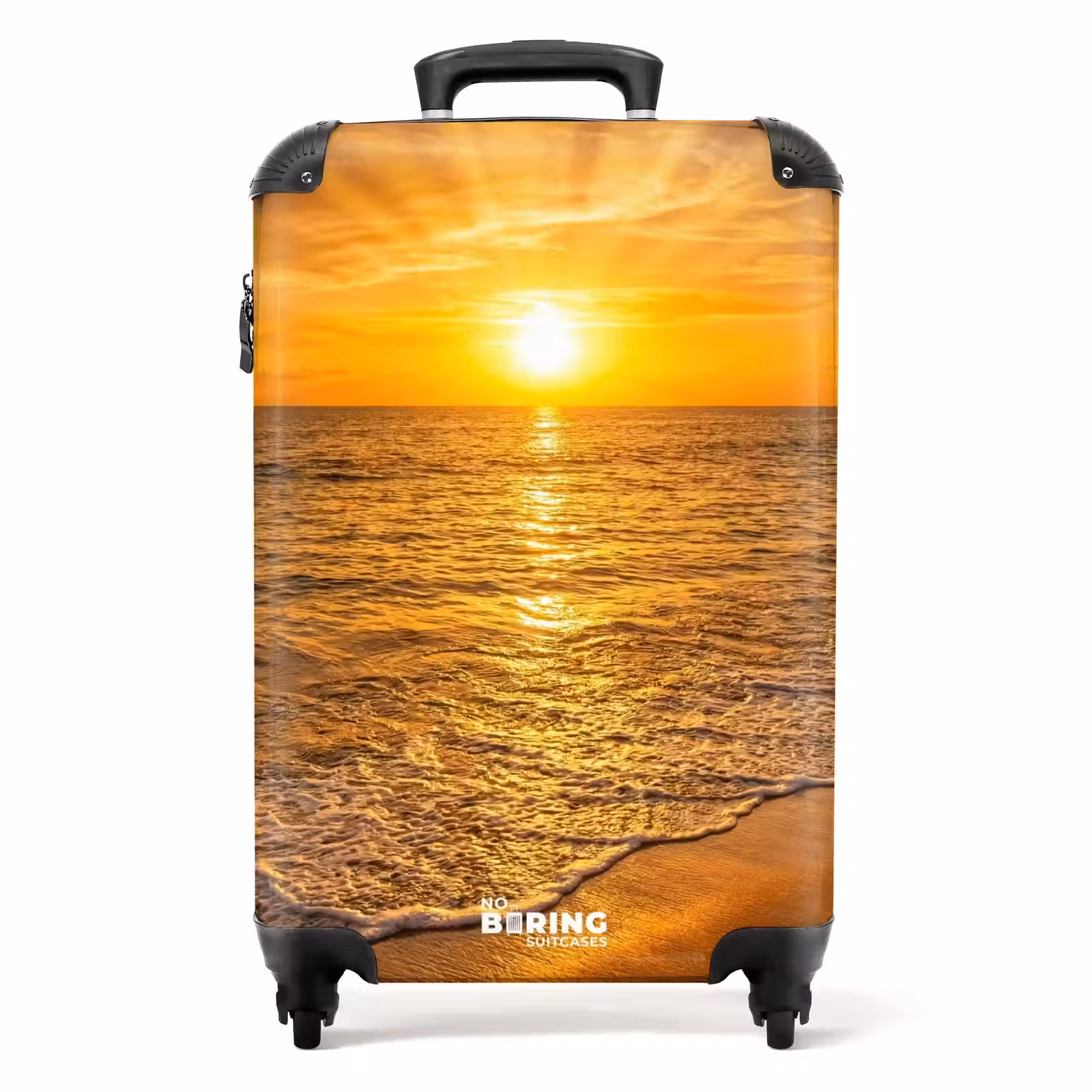 Valise - Mer - Coucher de soleil - Vagues - Côte - Orange — 1