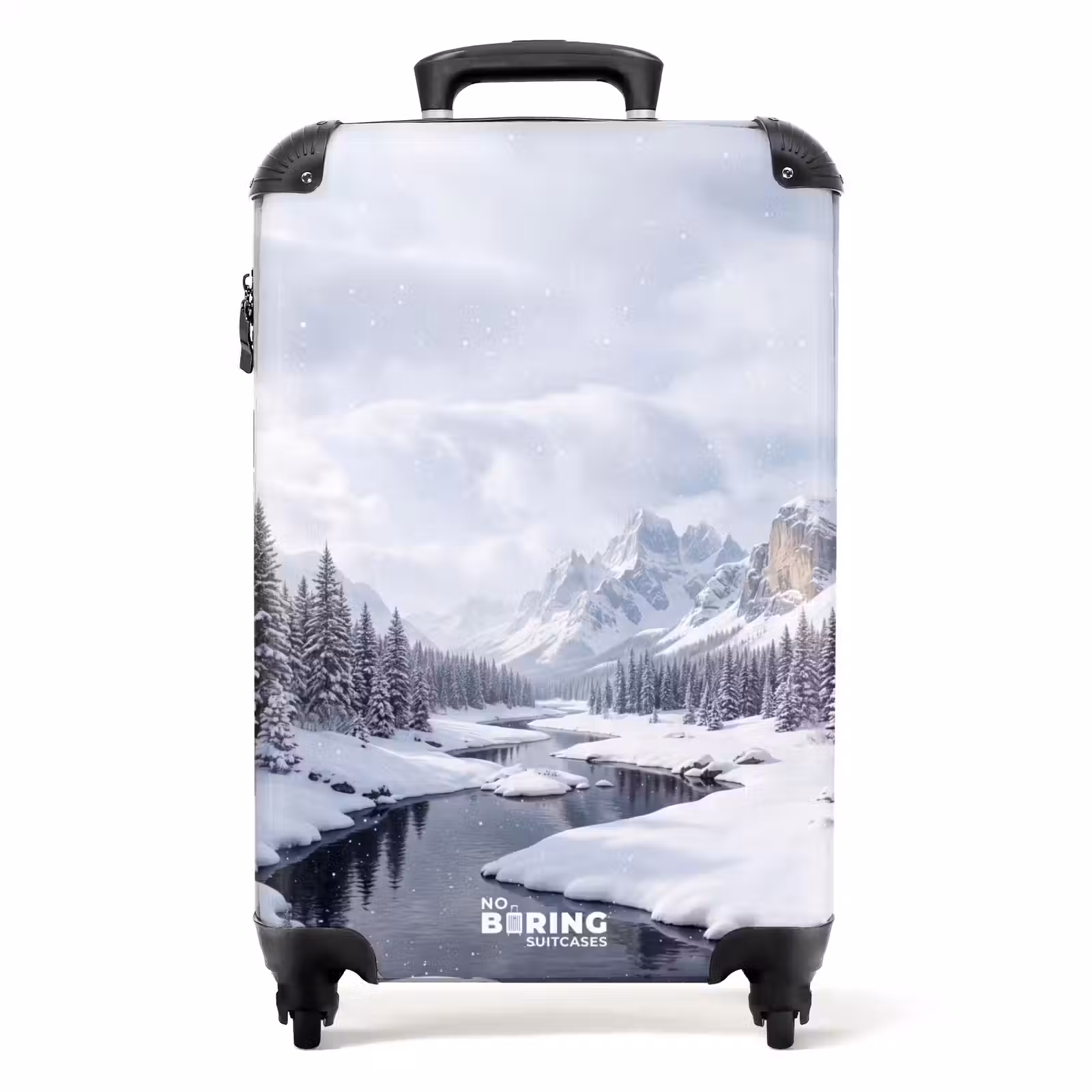 Valise - Paysage enneigé - Montagnes - Rivière - Hiver — 1