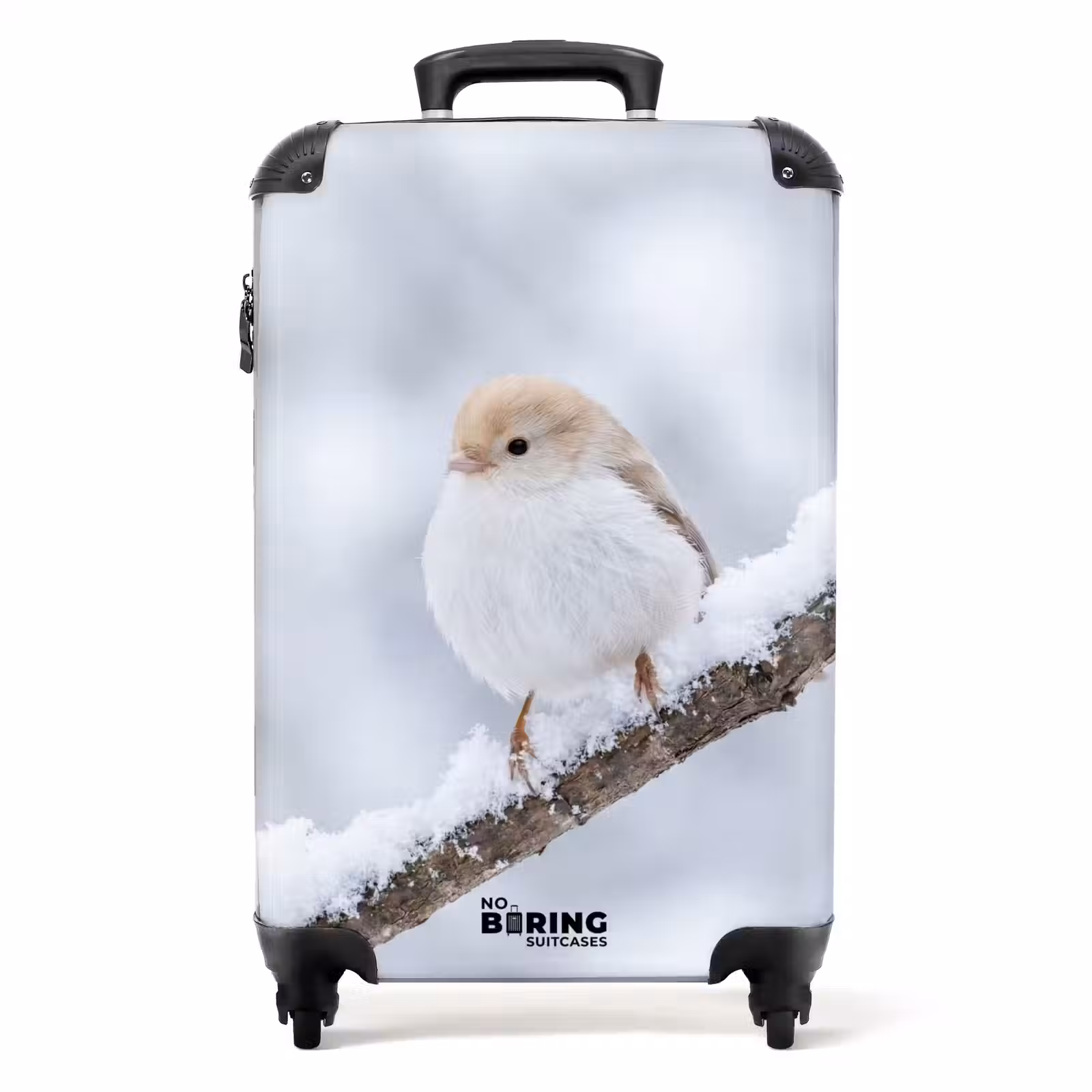 Valise - Petit oiseau - Neige - Branche - Hiver - Doux — 1