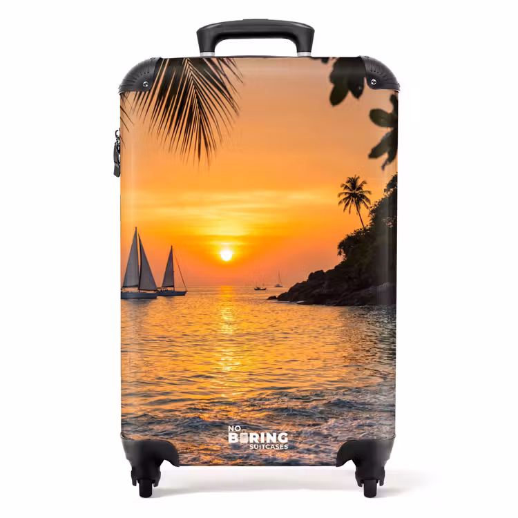 Valise - Mer - Coucher de soleil - Bateau - Nature - Orange — 1