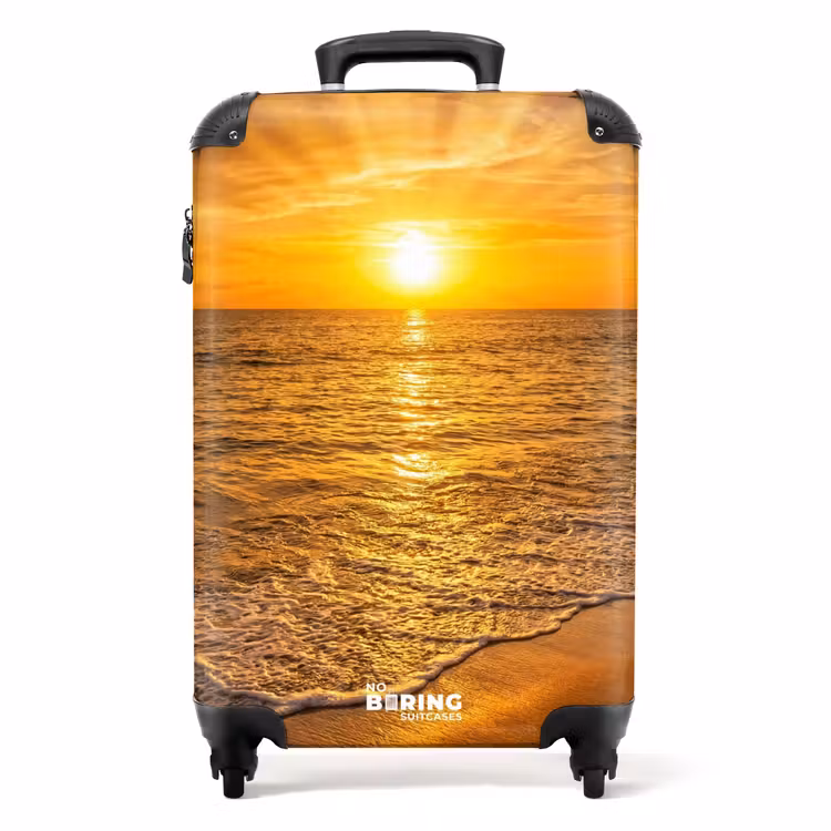 Valise - Mer - Coucher de soleil - Vagues - Côte - Orange — 1