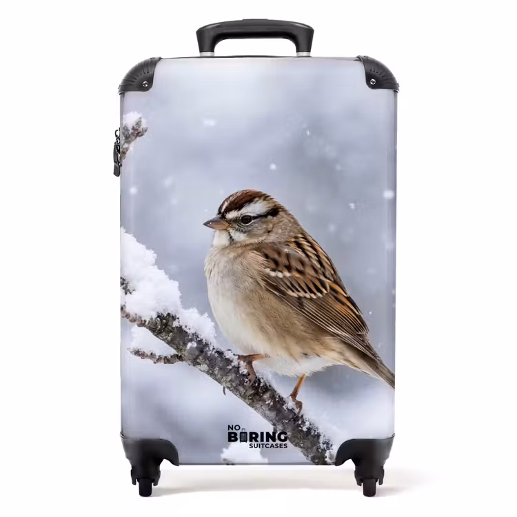 Valise - Oiseau - Branche - Neige - Hiver — 1