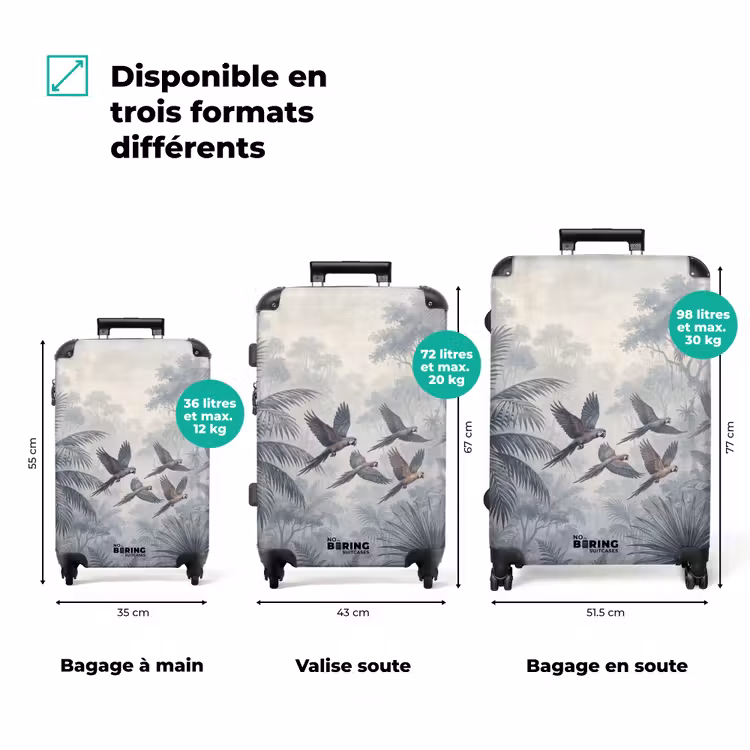 Valise - Oiseau - En vol - Jungle - Vintage - Animaux — 3