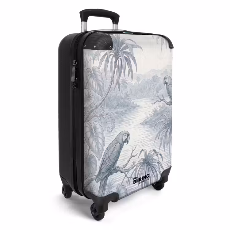 Valise - Oiseau - Rivière - Tropical - Illustration - Bleu — 2