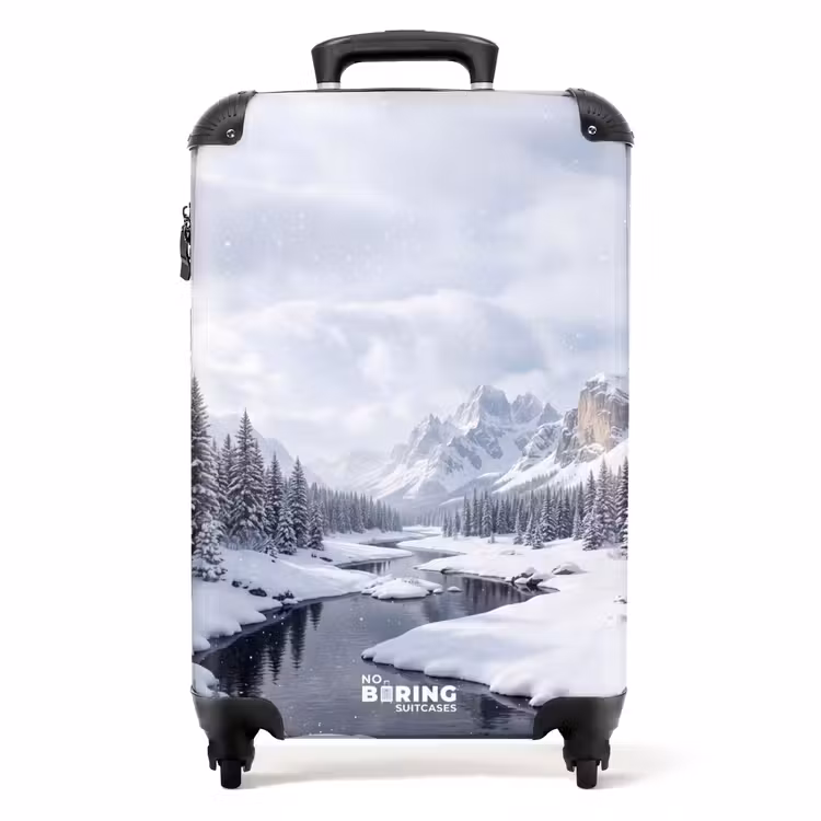 Valise - Paysage enneigé - Montagnes - Rivière - Hiver — 1