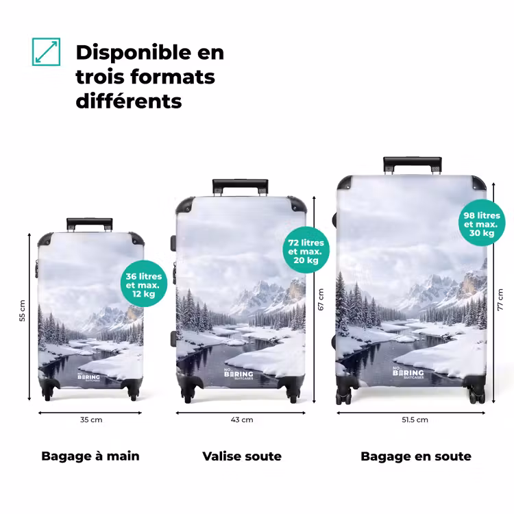 Valise - Paysage enneigé - Montagnes - Rivière - Hiver — 3