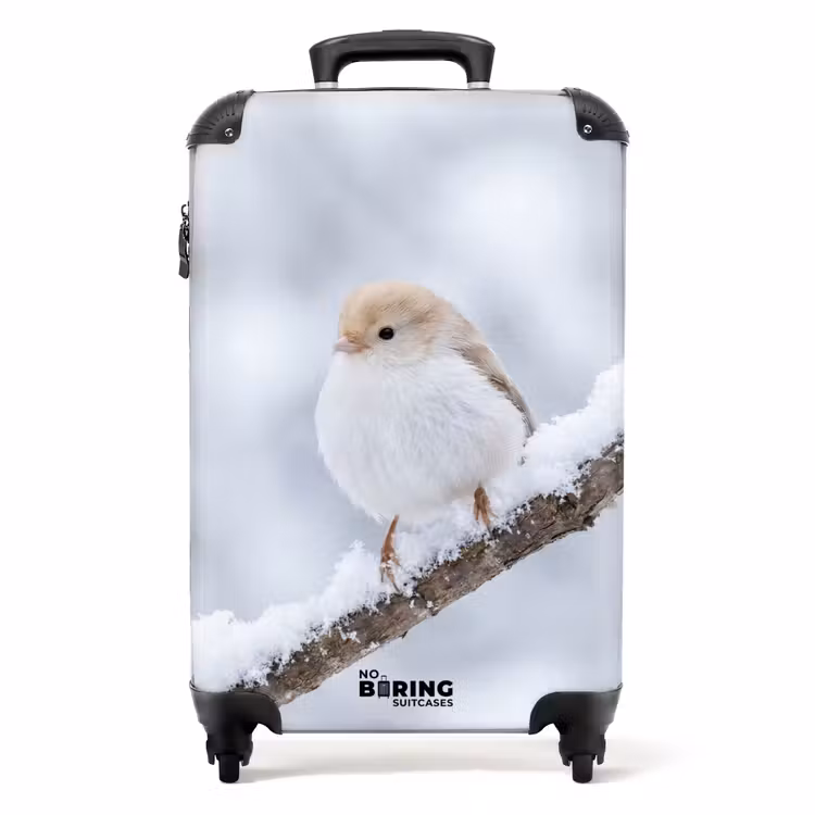 Valise - Petit oiseau - Neige - Branche - Hiver - Doux — 1