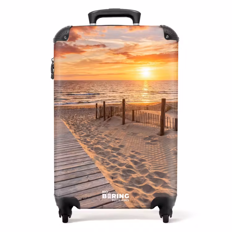 Valise - Plage - Coucher de soleil - Mer - Nature - Orange — 1