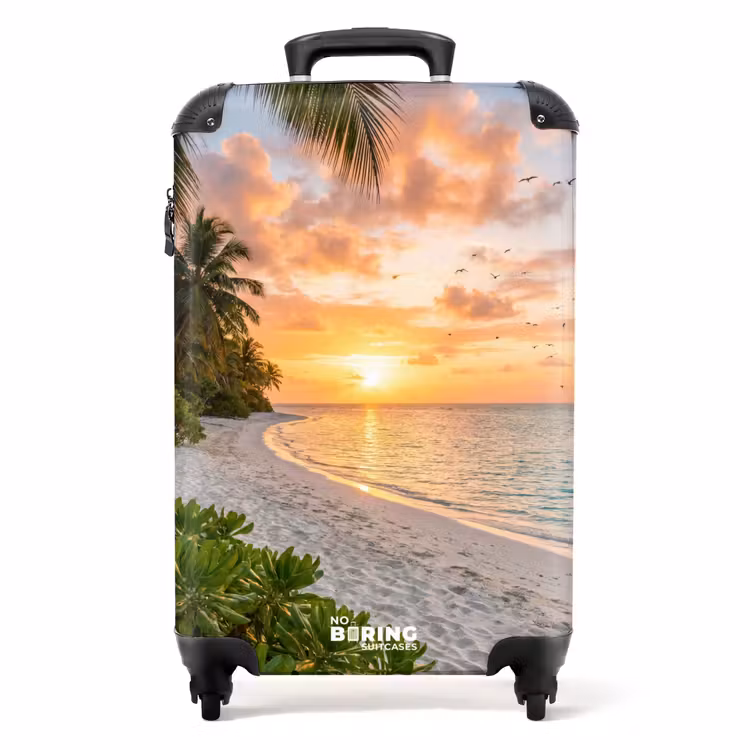 Valise - Plage - Coucher de soleil - Palmiers - Tropical - Nature — 1