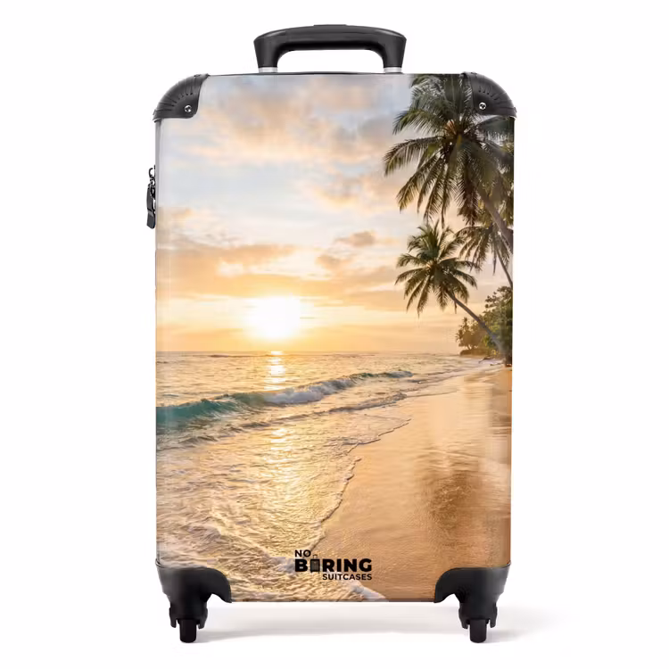 Valise - Plage - Coucher de soleil - Tropical - Nature - Or — 1