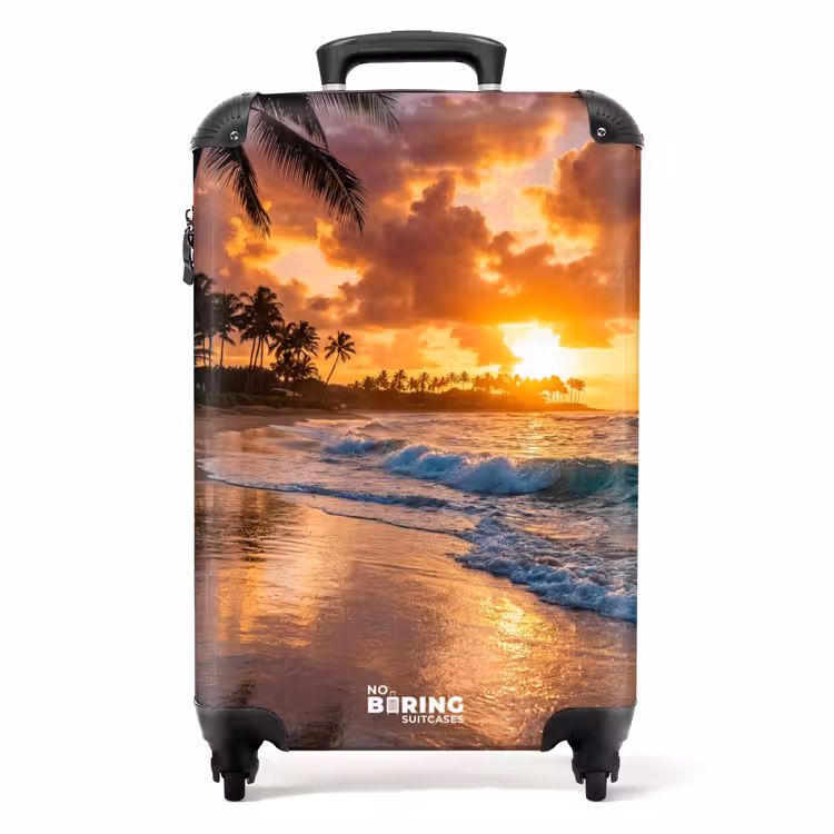 Valise - Plage - Lever du soleil - Tropical - Nature - Orange — 1