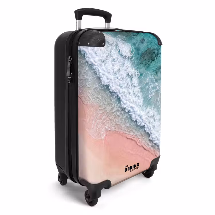 Valise - Plage - Océan - Vagues - Sable rose - Nature — 2