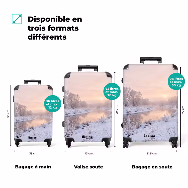 Valise - Rivière - Hiver - Paysage - Neige - Lever du soleil — 3