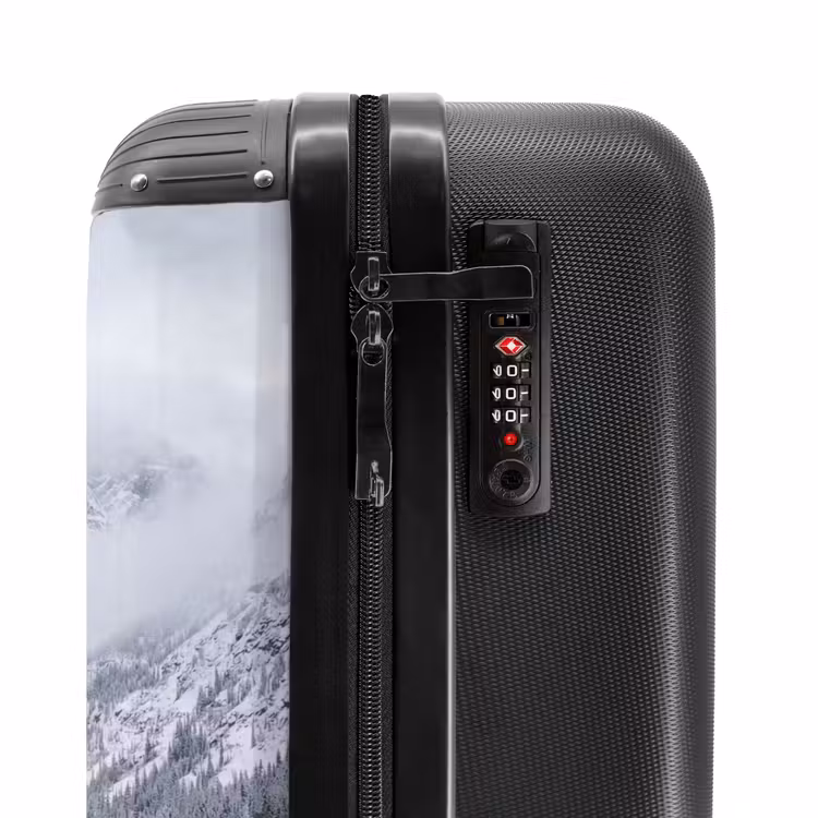 Valise - Route - Montagnes - Neige - Forêt de conifères - Aventure — 6
