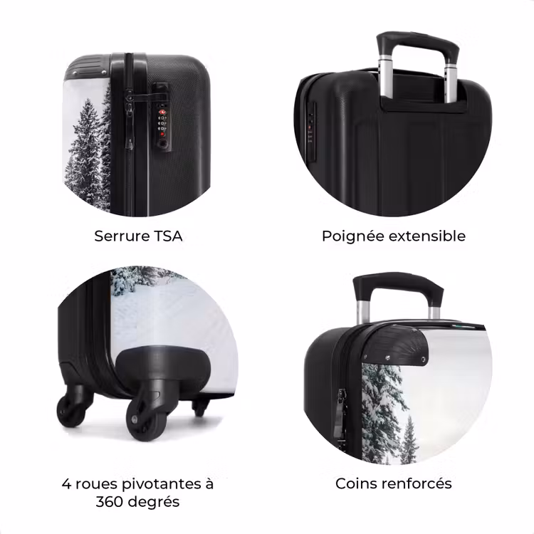 Valise - Route - Neige - Forêt de conifères - Hiver - Aventure — 8