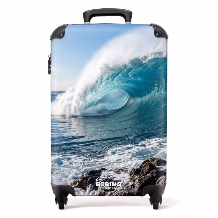 Valise - Vague - Océan - Vague déferlante - Eau - Bleu — 1