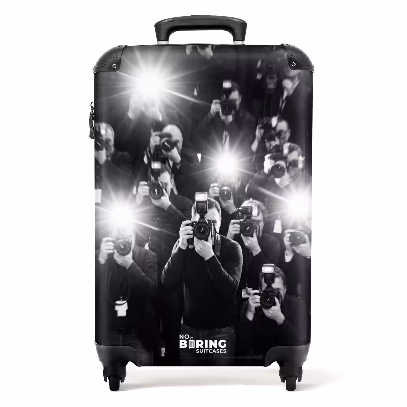 Valise - Personnes - Appareil photo - Flash - Noir et blanc - Médias — 1