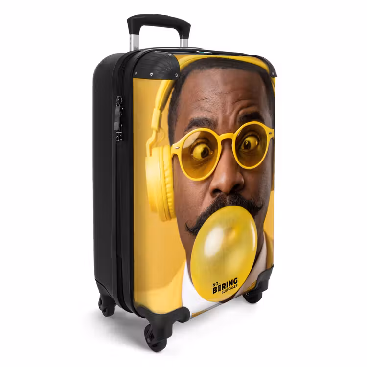 Valise - Homme - Bubble-gum - Portrait - Jaune - Moderne — 2
