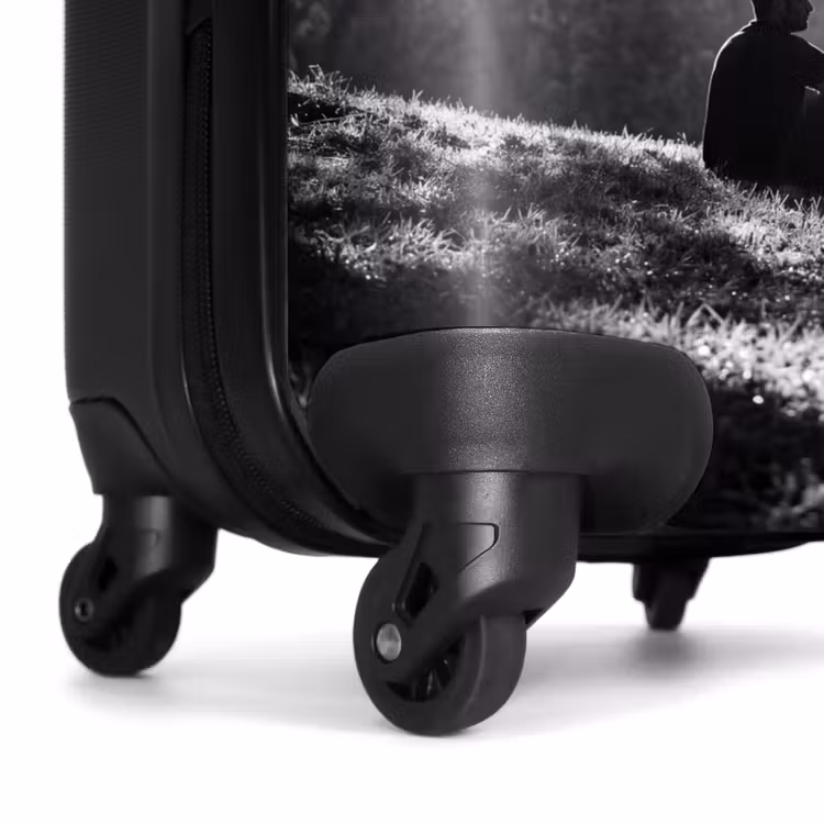 Valise - Homme - Chien - Nature - Noir et blanc - Silhouette — 7