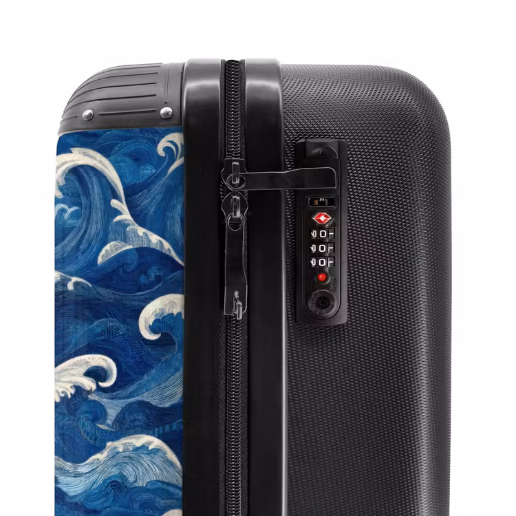 Valise - Japonais - Océan - Vagues - Bleu — 6