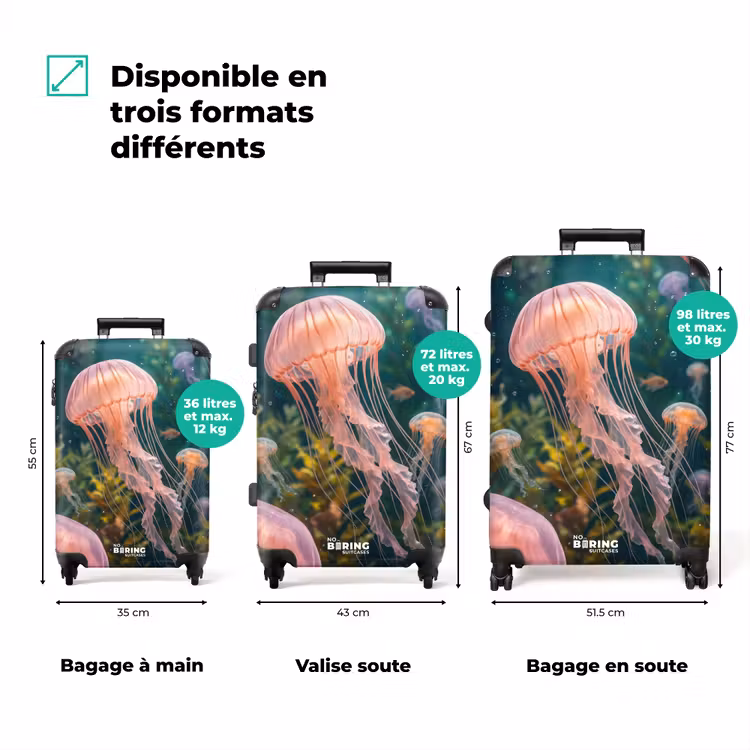 Valise - Méduse - Rose - Sous-marin - Vie marine - Animaux — 3