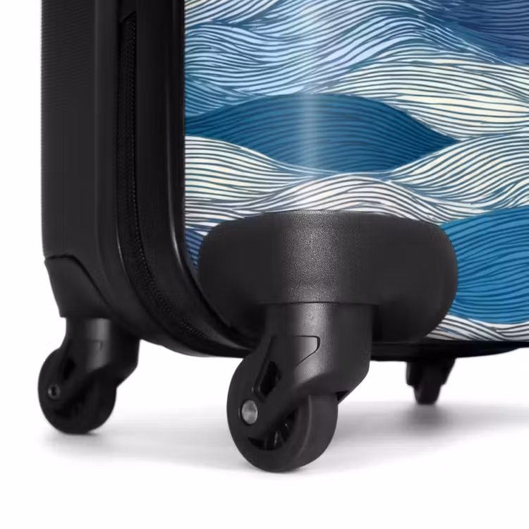 Valise - Motifs - Bleu - Blanc - Ondulé - Rayures — 7