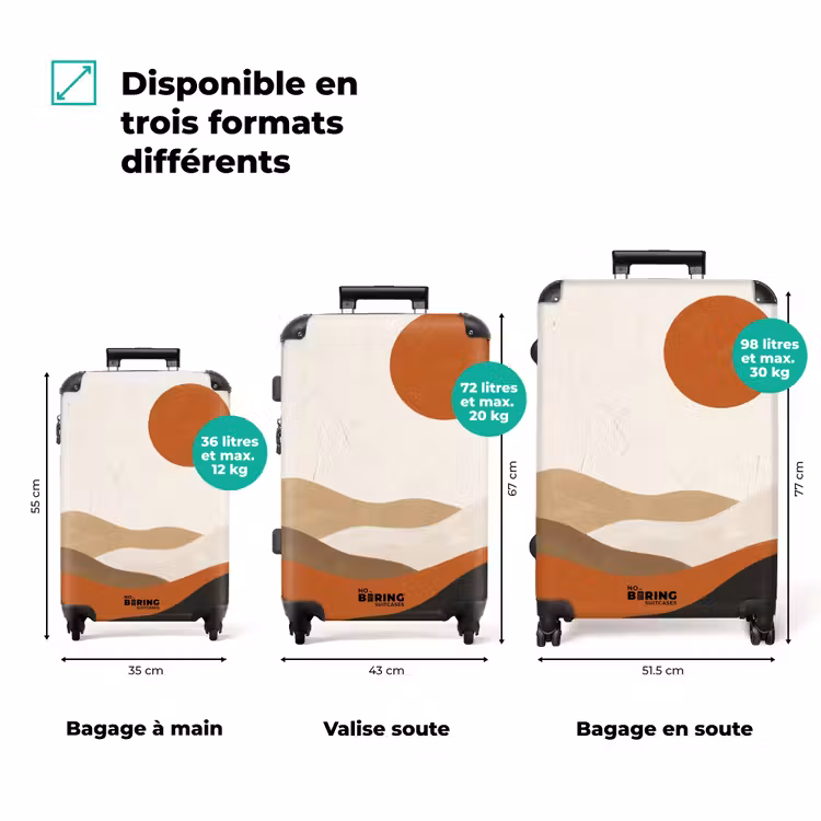 Valise - Paysage - Collines - Soleil - Abstrait - Orange — 1