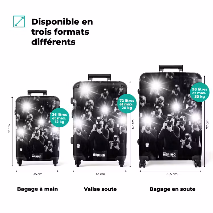 Valise - Personnes - Appareil photo - Flash - Noir et blanc - Médias — 3