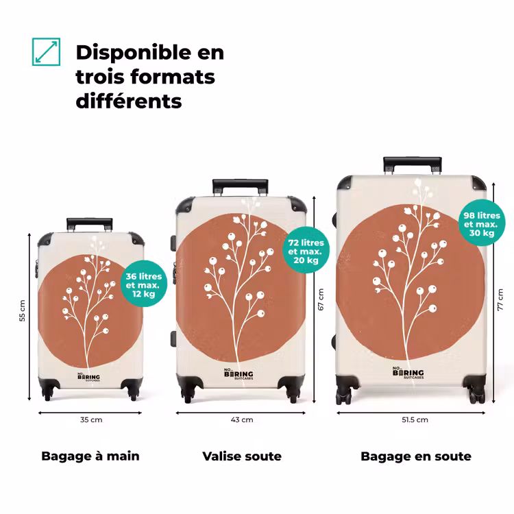 Valise - Plante - Branche - Abstrait - Moderne - Blanc — 1