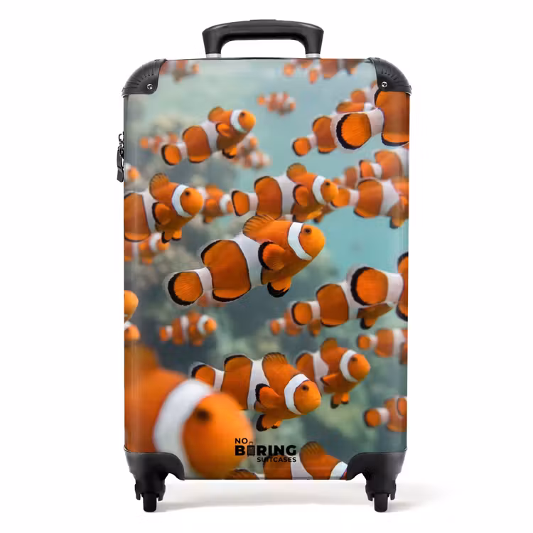 Valise - Poisson - Banc de poissons - Sous-marin - Animaux - Orange — 1