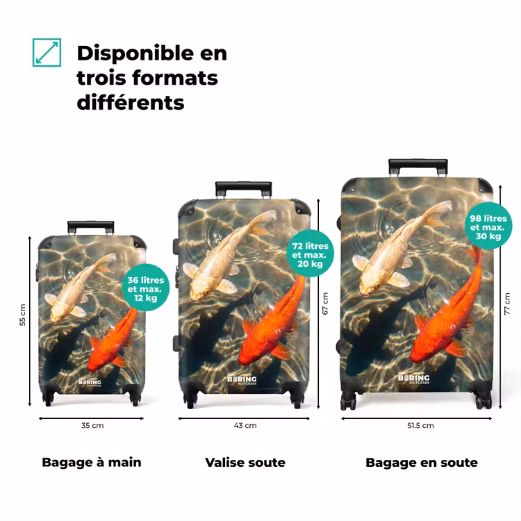 Valise - Poisson - Eau - Animaux - Orange - Or — 3