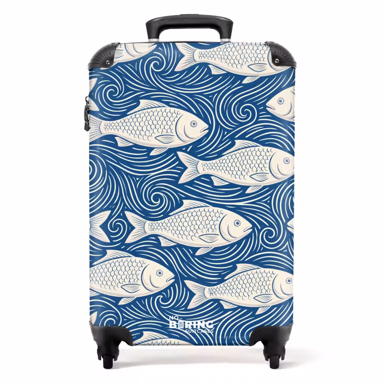 Valise - Poisson - Eau - Motif - Graphisme - Bleu — 1