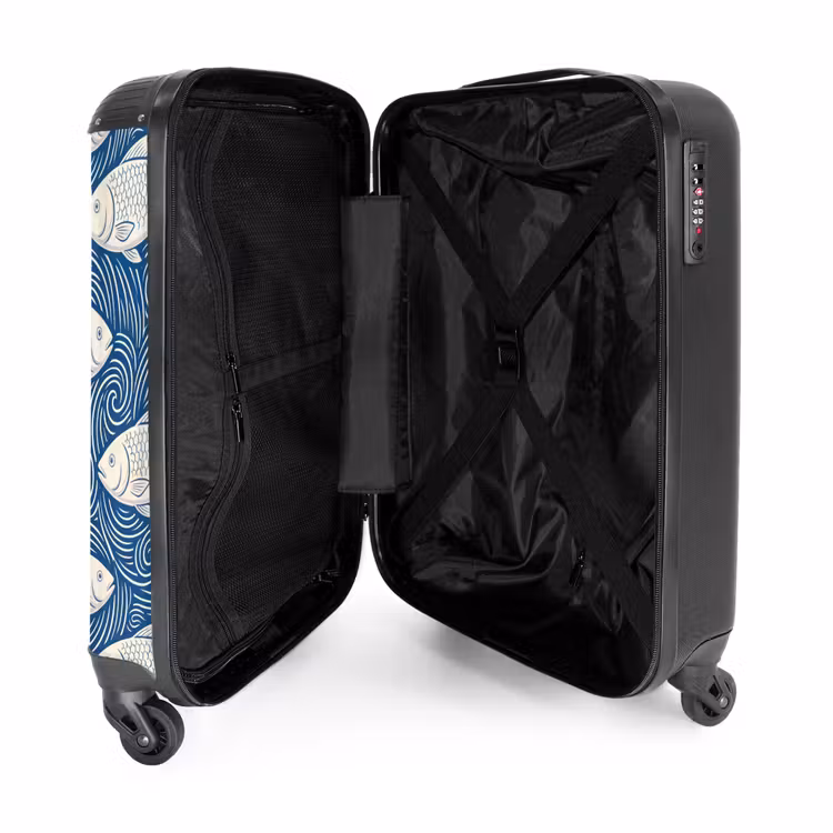 Valise - Poisson - Eau - Motif - Graphisme - Bleu — 5