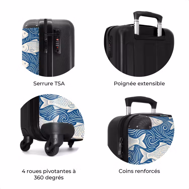 Valise - Poisson - Eau - Motif - Graphisme - Bleu — 8