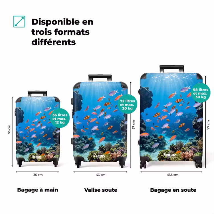 Valise - Poisson - Récif de corail - Sous-marin - Dynamique - Bleu — 3