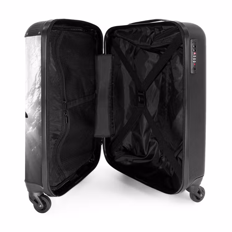Valise - Tortue - Sous l'eau - Rayons de lumière - Océan - Noir et blanc — 5