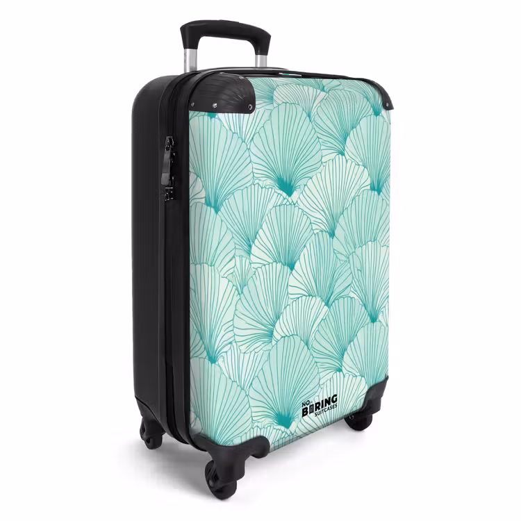 Valise - Vert - Blanc - Ginkgo - Dessiné - Texturé — 2