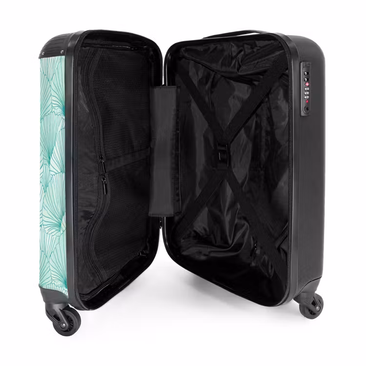 Valise - Vert - Blanc - Ginkgo - Dessiné - Texturé — 5