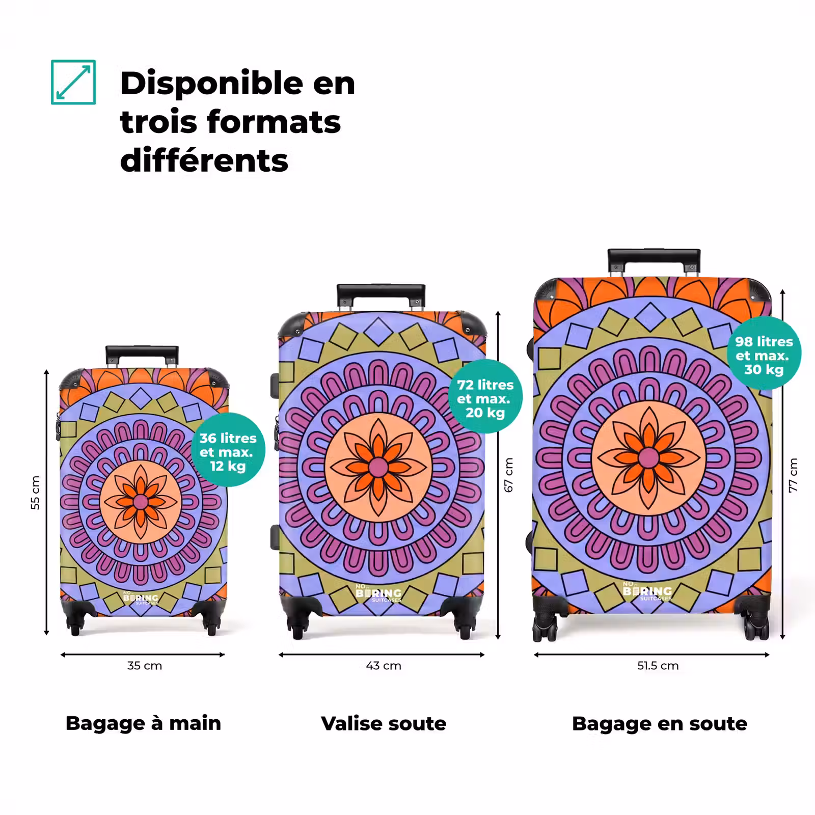 Valise - Mandala - Cercle - Abstrait - Coloré - Motif — 1