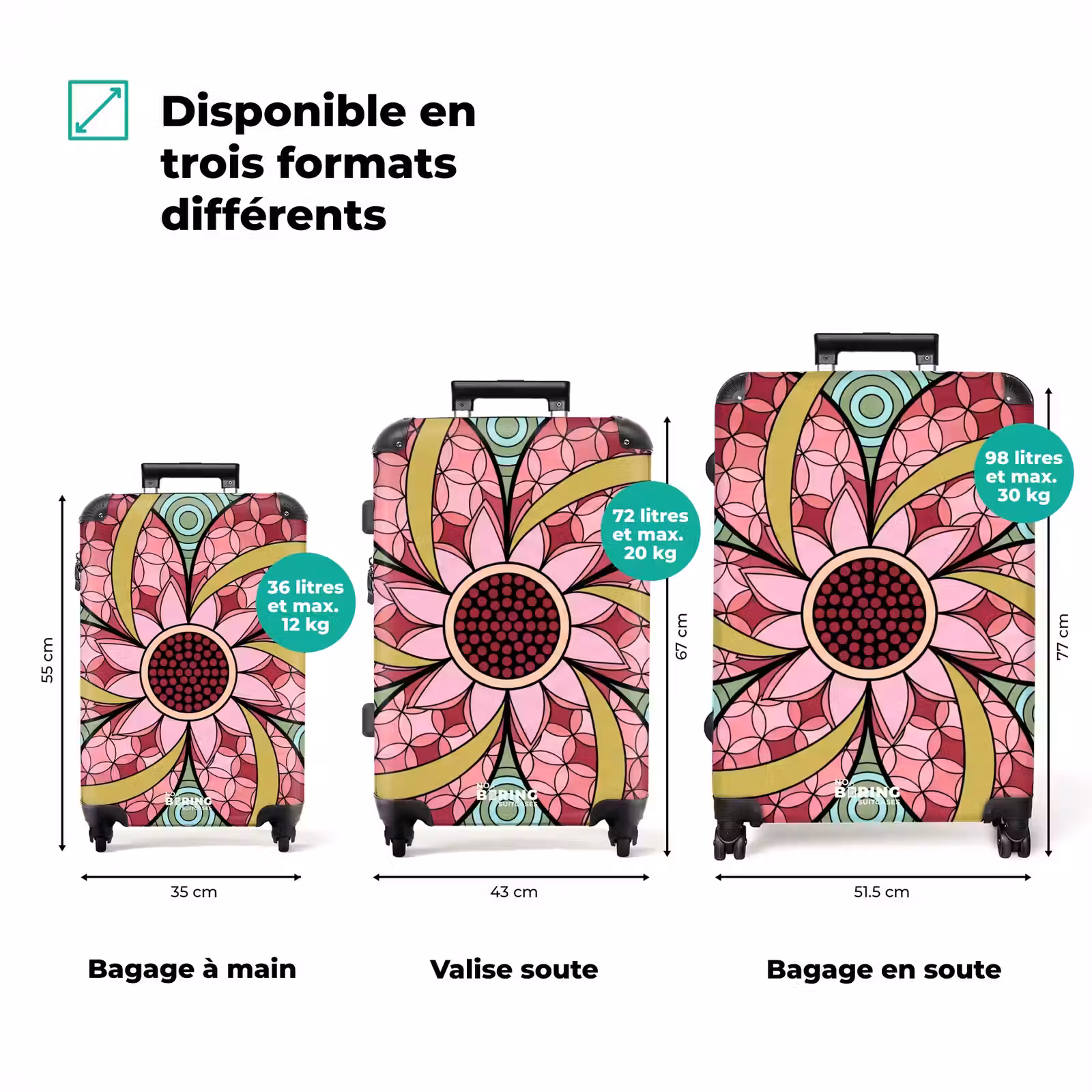 Valise - Mandala - Géométrique - Art - Décoratif - Coloré — 1