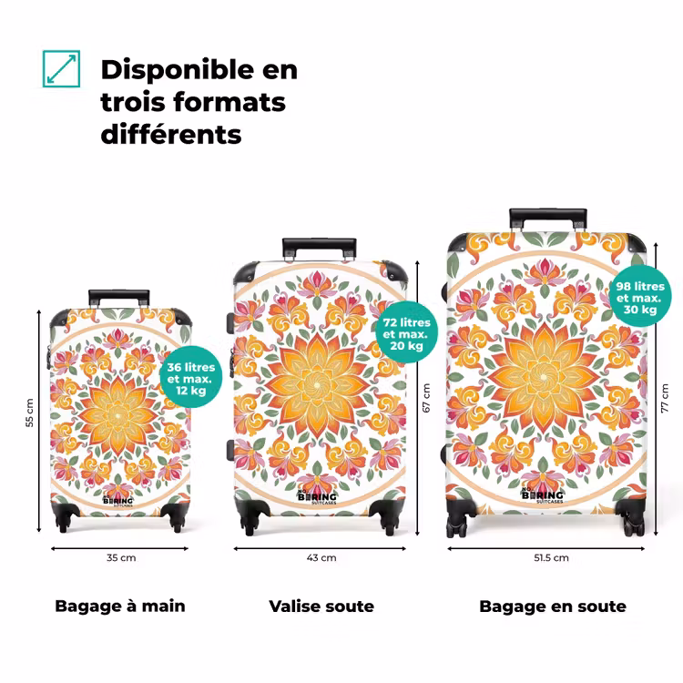 Valise - Mandala - Fleurs - Décoration - Coloré - Abstrait — 1