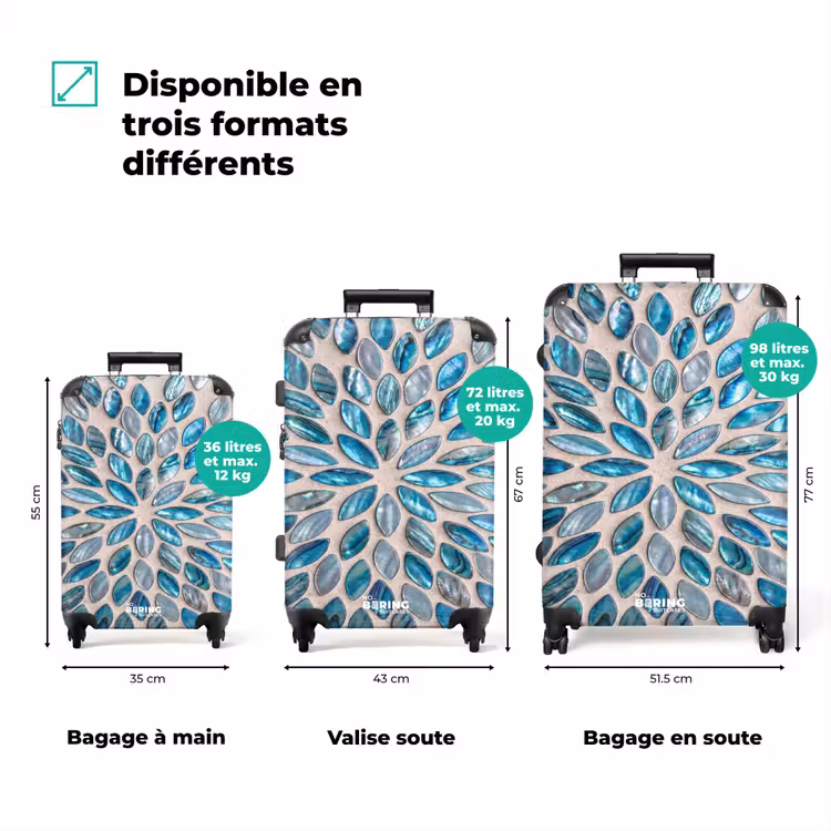 Valise - Motif - Brillance - Abstrait - Bleu - Décoration — 1