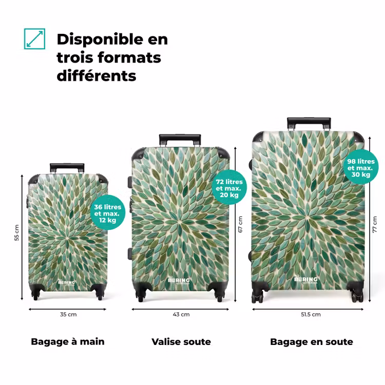 Valise - Motif - Feuille - Vert - Abstrait — 1