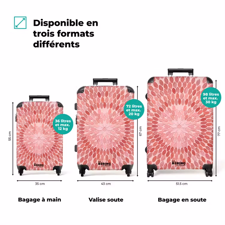 Valise - Motif - Mosaïque - Ovale - Abstrait - Rose — 1