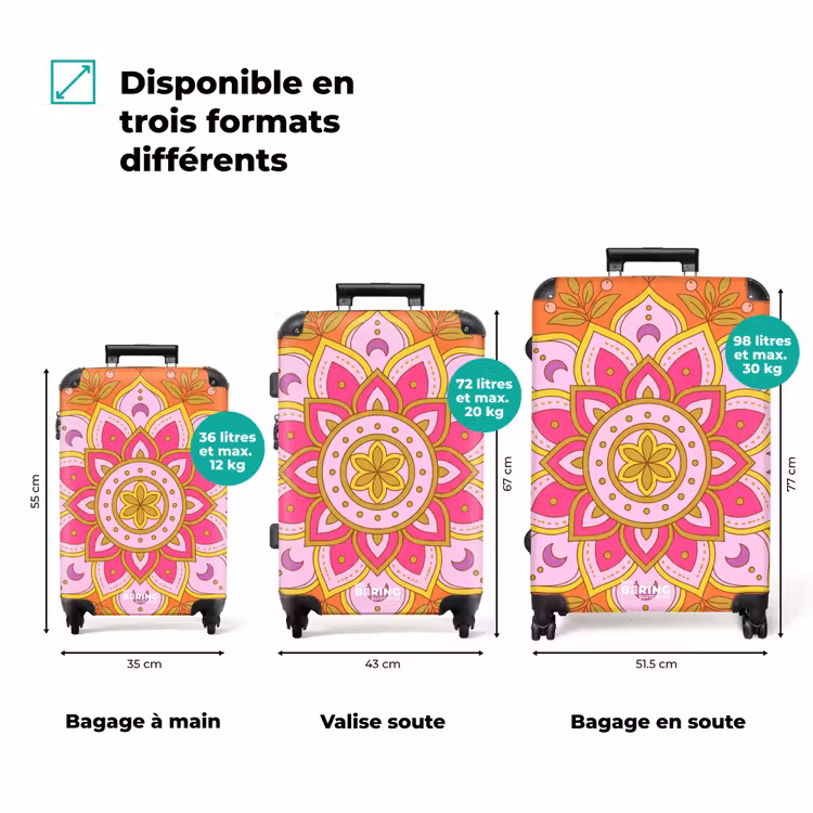 Valise - Motif - Motif floral - Décoration - Abstrait - Rose — 1