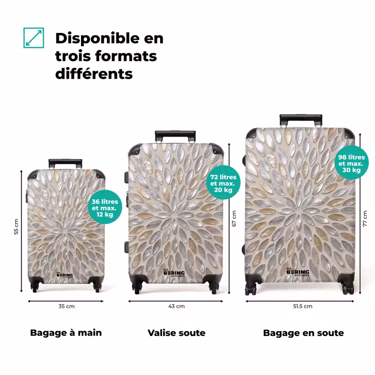 Valise - Motif - Ovale - Brillant - Abstrait - Beige — 1
