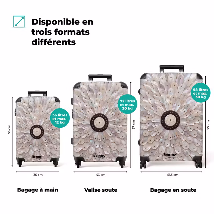 Valise - Nacre - Motif - Décoration - Artisanat - Blanc — 1
