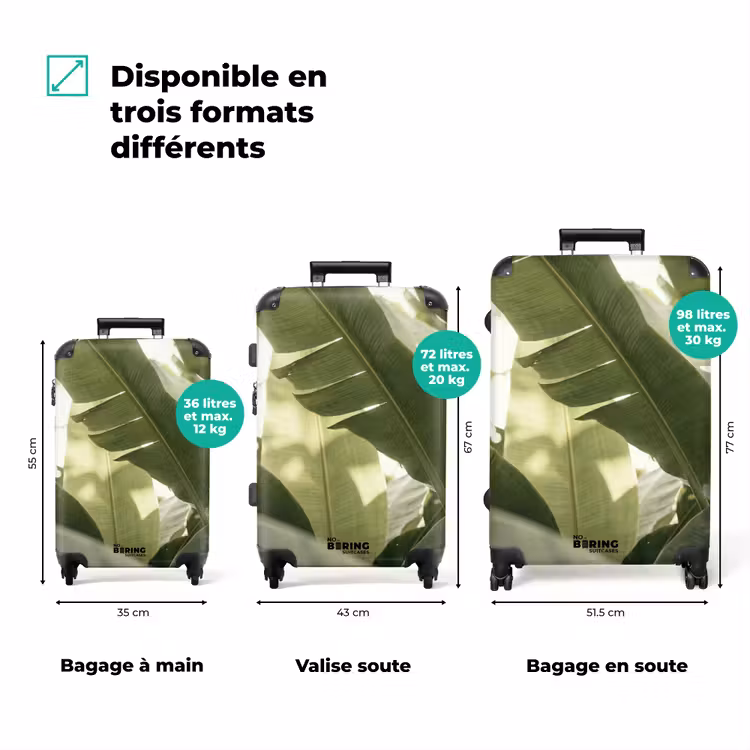 Valise - Nature - Feuilles - Vert - Tropical - Détail — 3