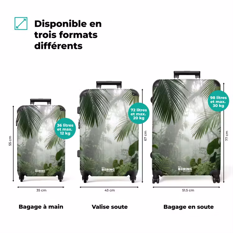 Valise - Nature - Jungle - Brouillard - Tropical - Vert — 3