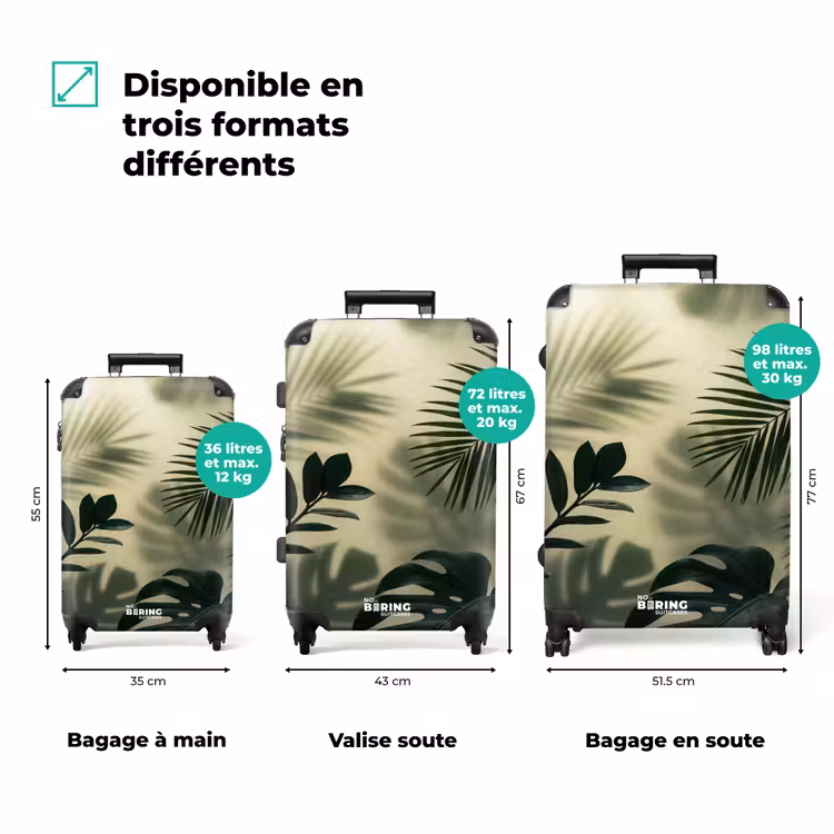 Valise - Plantes - Feuilles - Ombres - Vert - Moderne — 3